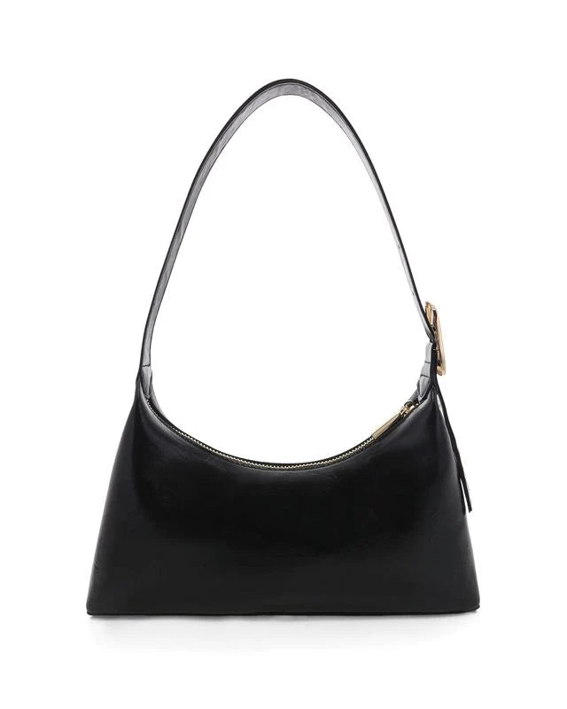 Lucie Shoulder Bag in Black Shine